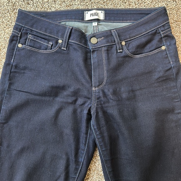 PAIGE Verdigo Crop Dark Blue Jeans, Size 30, Like New - Picture 2 of 5